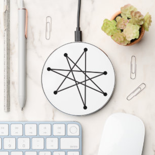 Midcentury Modern Abstract Atomic MCM MOD Star Art Wireless Charger