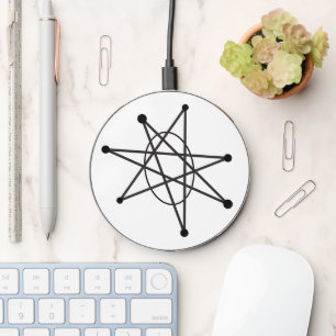 Midcentury Modern Abstract Atomic MCM MOD Star Art Wireless Charger