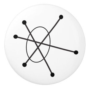 Midcentury Modern Abstract Atomic MCM Molecule Ceramic Knob