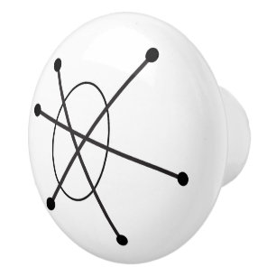 Midcentury Modern Abstract Atomic MCM Molecule Ceramic Knob