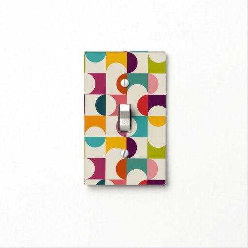 Midcentury Modern Abstract Geometric Print Light Switch Cover