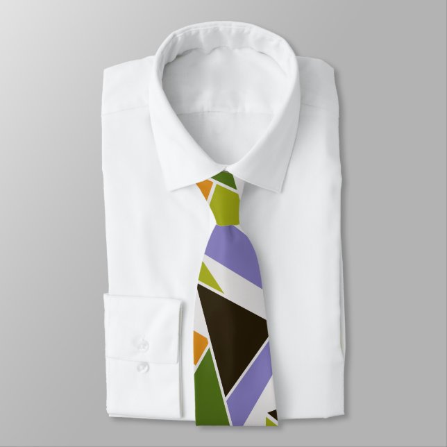 MidCentury Modern Abstract Mondrian Geometric Neck Tie (Tied)