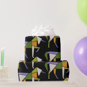 MidCentury Modern Abstract Unicorn Tangram Animal Wrapping Paper