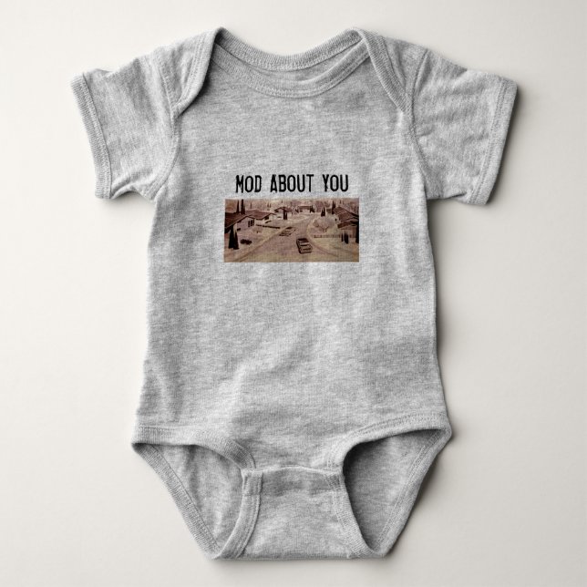 Midcentury Modern Architecture Baby Bodysuit (Front)