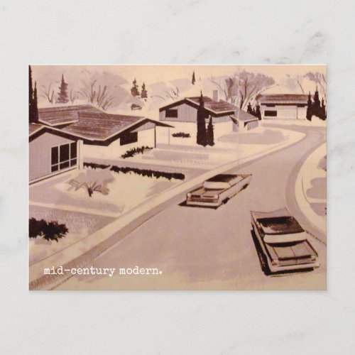 Midcentury Modern Architecture Postcard