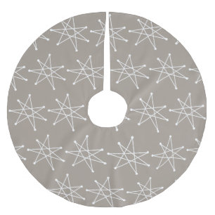 Midcentury Modern Atomic Christmas Star Elegant Brushed Polyester Tree Skirt