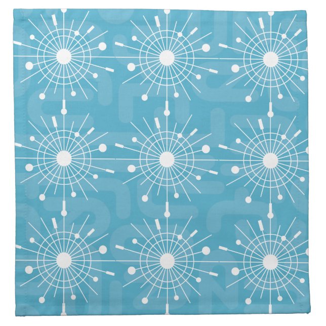 MidCentury Modern Atomic Sputnik Snowflake MOD Napkin (Front)