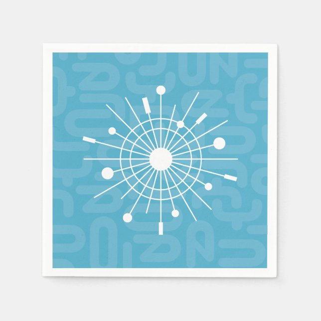MidCentury Modern Atomic Sputnik Snowflake MOD Napkins (Front)