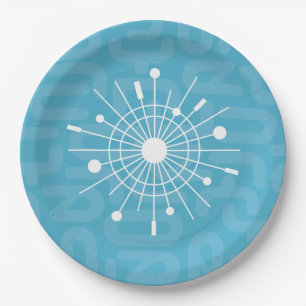 Midcentury Modern Atomic Sputnik Snowflake MOD Paper Plates