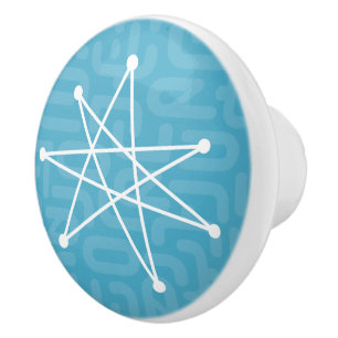 Midcentury Modern Christmas Atomic MCM MOD Star  C Ceramic Knob