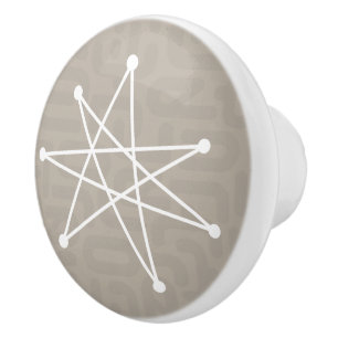 Midcentury Modern Christmas Atomic MCM MOD Star  Ceramic Knob