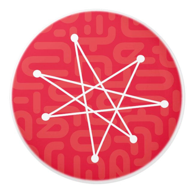 Midcentury Modern Christmas Atomic MCM MOD Star Ceramic Knob (Front)