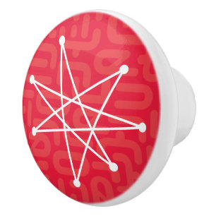 Midcentury Modern Christmas Atomic MCM MOD Star Ceramic Knob