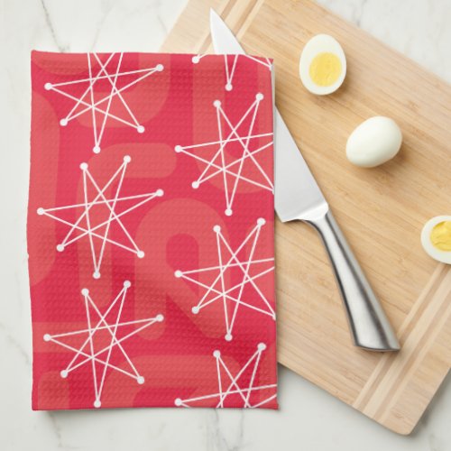 Midcentury Modern Christmas Atomic MCM MOD Star    Kitchen Towel