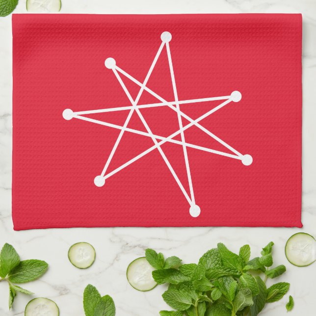 Midcentury Modern Christmas Atomic MCM MOD Star   Kitchen Towel (Folded)