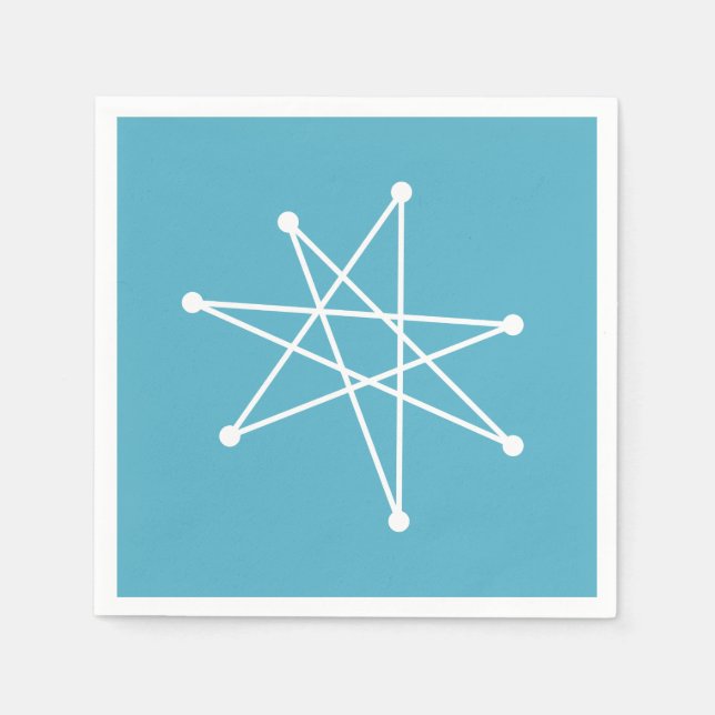 Midcentury Modern Christmas Atomic MCM MOD Star  N Napkins (Front)