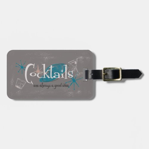 MidCentury Modern Cocktails Luggage Tag