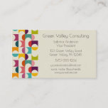 Midcentury Modern Colorful Geometric Print  Business Card