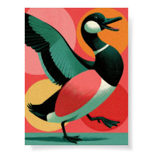 Midcentury Modern Duck Bold Geometric Art