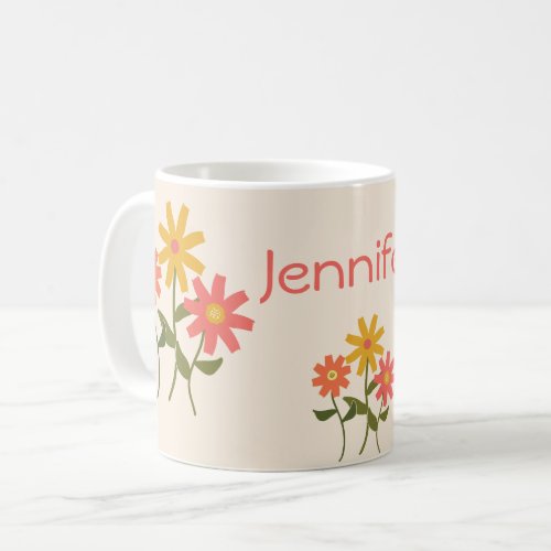 Midcentury Modern Flower Coffee Mug