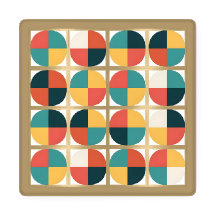 MidCentury Modern Geometric Gold Coaster Set