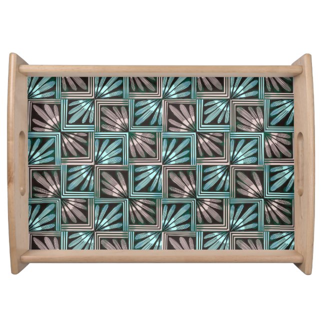 Midcentury Modern Geometric Petals Serving Tray (Front)