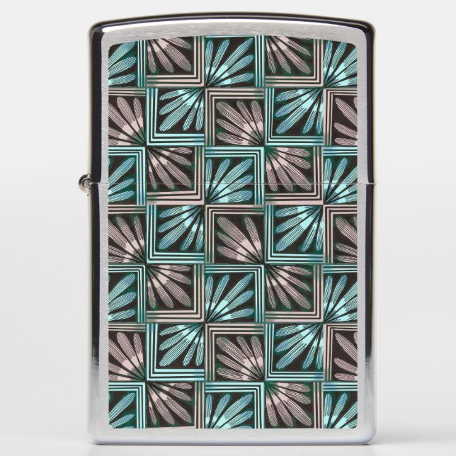 Midcentury Modern Geometric Petals Zippo Lighter (Front)