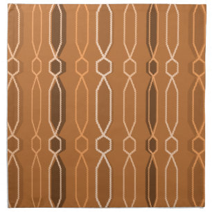 Midcentury Modern Hexagon Columns Orange Cloth Napkin