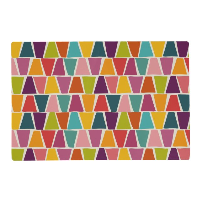 Midcentury Modern Mosaic Geometric Print  Placemat (Front)