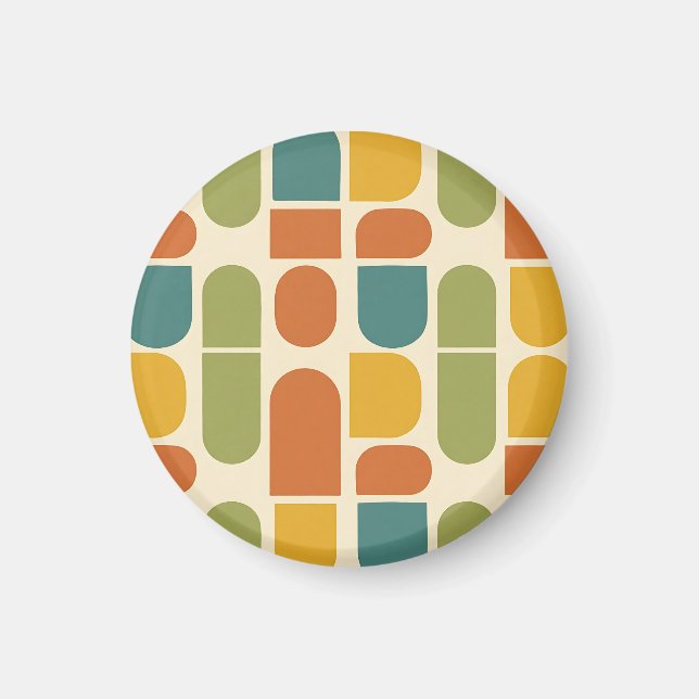 Midcentury Modern Organic Shapes Pattern Magnet (Front)
