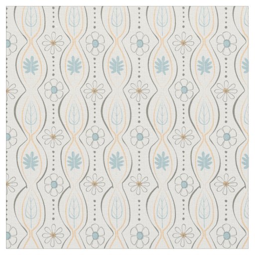 Midcentury Modern Pastel Floral Fabric