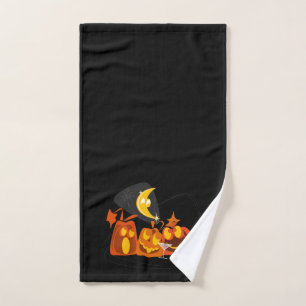 Midcentury Modern Pumpkins Halloween Hand Towel