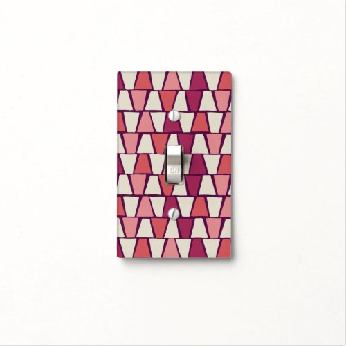 Midcentury Modern Purple Pink Geometric Print  Light Switch Cover