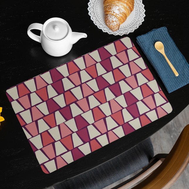 Midcentury Modern Purple Pink Geometric Print  Placemat (Creator Uploaded)
