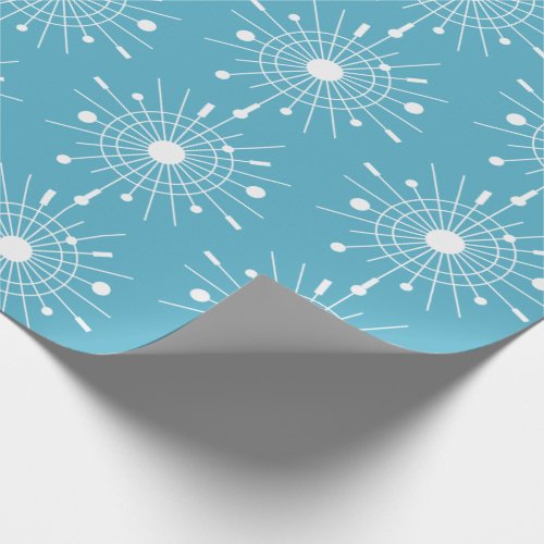 Midcentury Modern Retro Atomic Snowflake Christmas Wrapping Paper