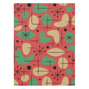 Midcentury Modern Retro Christmas Starbursts  Tablecloth