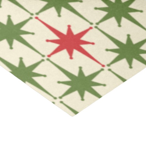 Midcentury Modern Retro Christmas Starbursts Tissue Paper