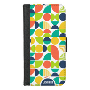 Midcentury Modern Retro Custom Name Monogram iPhone 8/7 Wallet Case