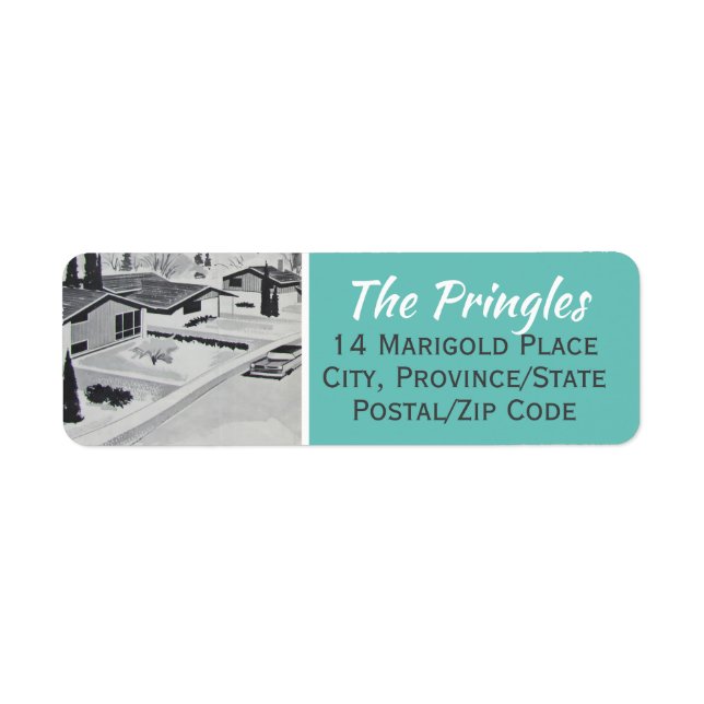 Midcentury Modern Return Address Label (Front)