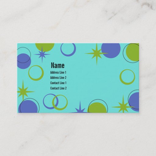 Customizable Midcentury Modern Shapes Business Card