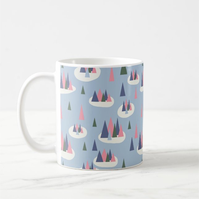 Midcentury Modern Snowy Tree Coffee Mug (Left)