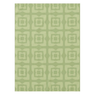 Midcentury Modern Squares Pattern Chartreuse Green Tablecloth