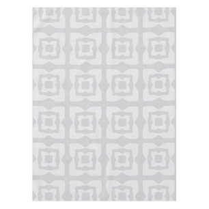 Midcentury Modern Squares Pattern Light Gray Tablecloth