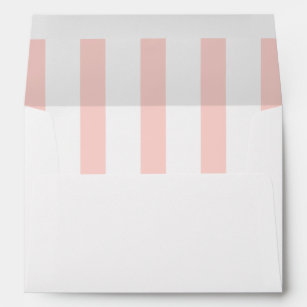 Blush Pink Stripe Pre-Printed Return Address 5x7 Envelope