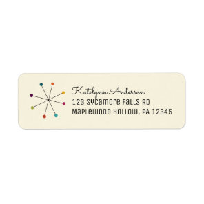 Midcentury Modern Style Retro Return Address Label