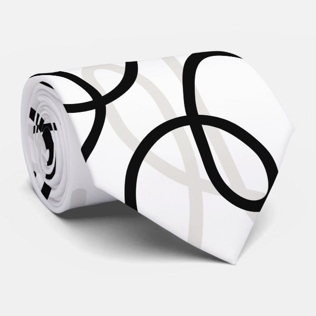 Midcentury Modern swirls abstract elegant MOD Neck Tie (Rolled)