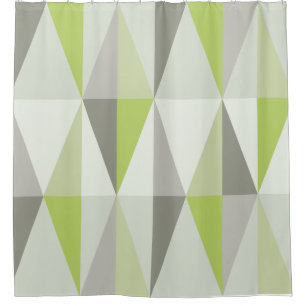 MidCentury Modern Triangles Chartreuse Shower Curtain
