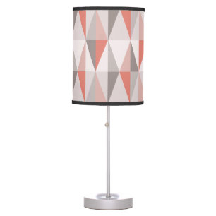 MidCentury Modern Triangles Salmon Pink Table Lamp
