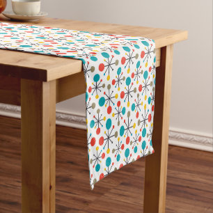 MidCentury Modern Vintage Retro Abstract Art Short Table Runner