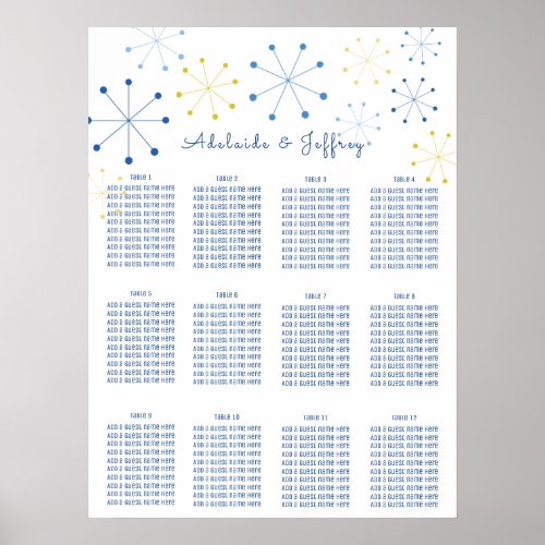 Midcentury Modern Vintage Style Seating Chart